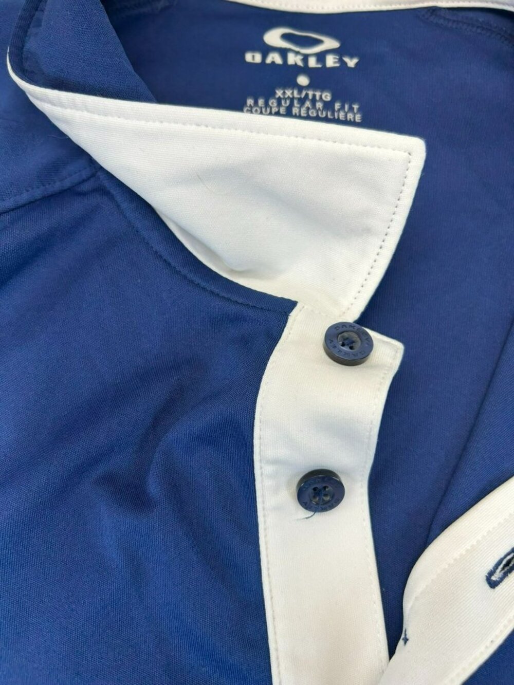 Oakley Mens Blue Polo Shirt XXL Polyester Regular Fit Hydrolix Moisture-Wicking - Picture 4 of 5